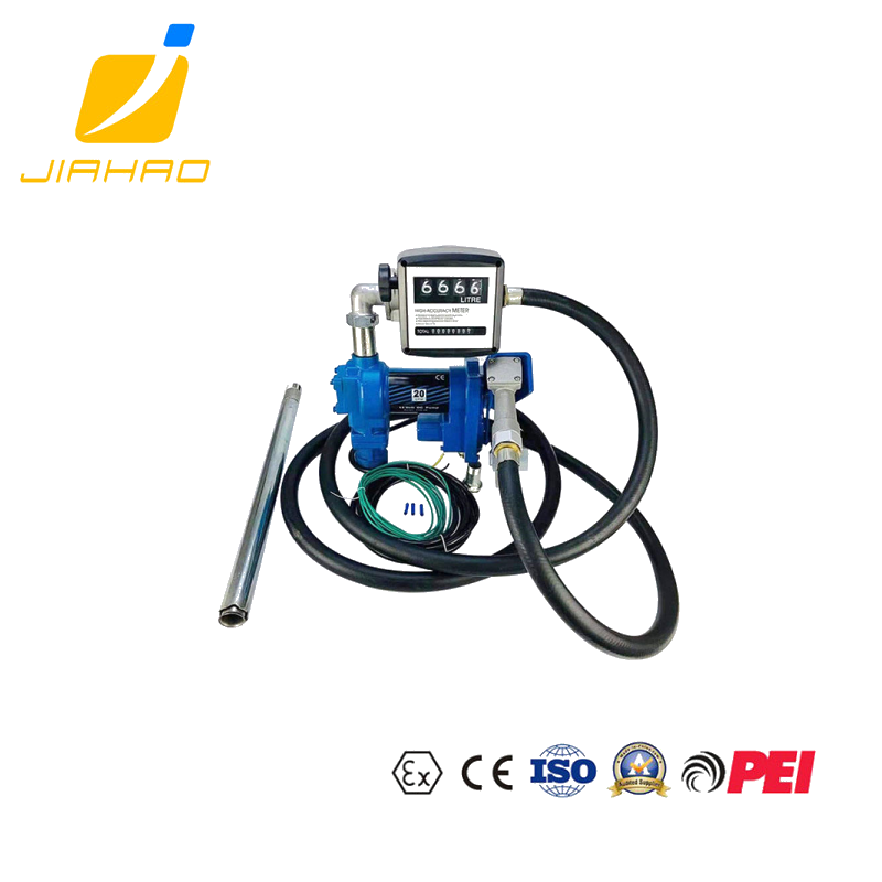 EX-PROOF ELECTRIC GASOLINE PETROL TRANSFER PUMP KIT WITH MECHANICAL FLOW METER